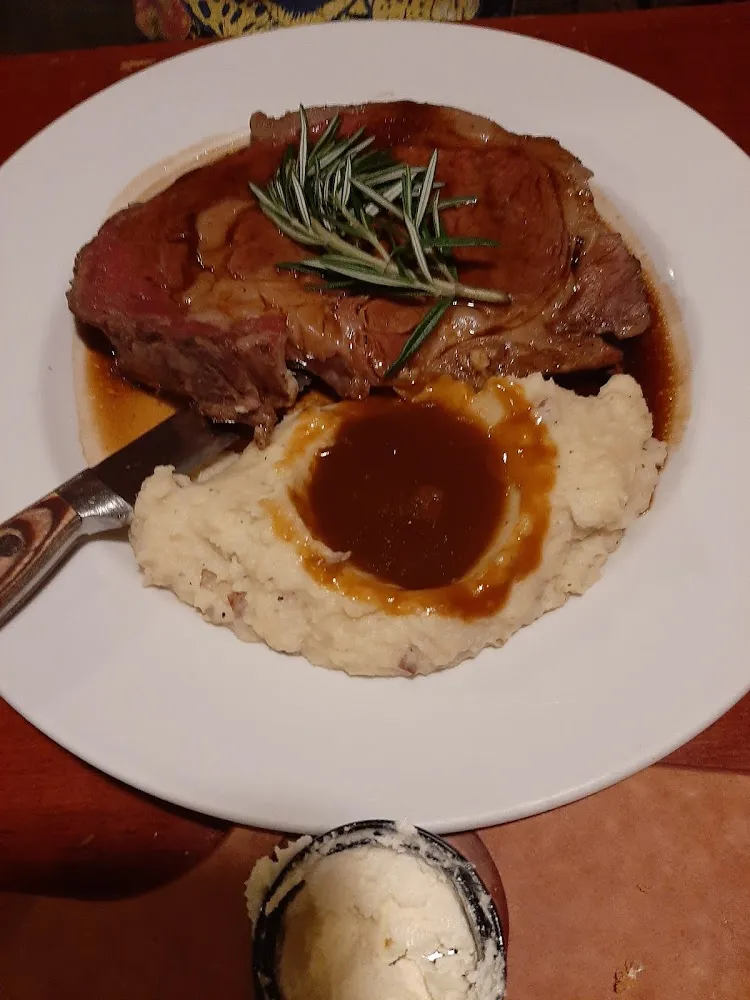 Prime Rib with Mashed Potatoes and Gravy